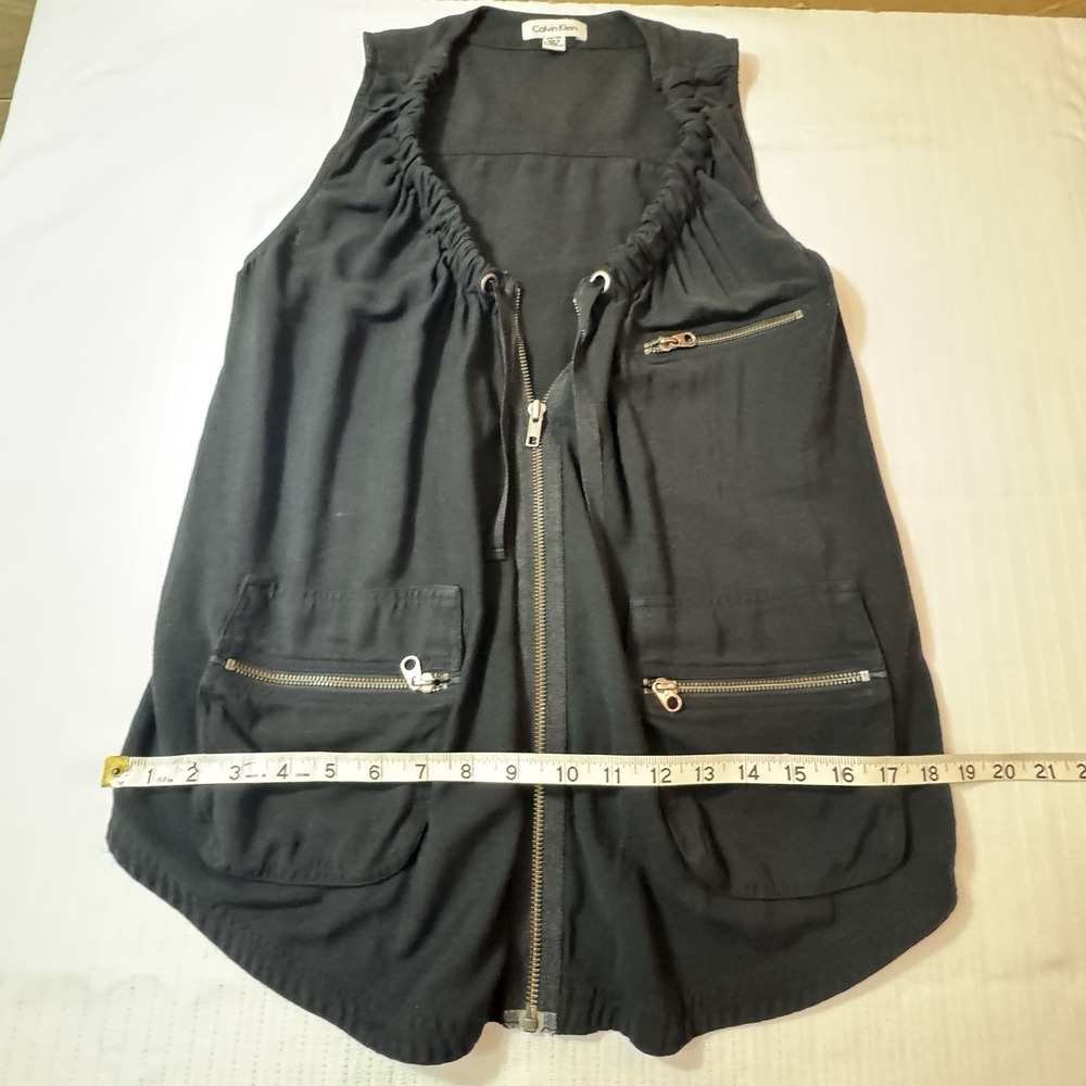Calvin Klein‎ Womens Black Utility Zip Up Vest Sleeveless XS GorpcoreUtility - Picture 8 of 14